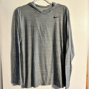Grey Nike Dri-Fit men’s long sleeve hoodie